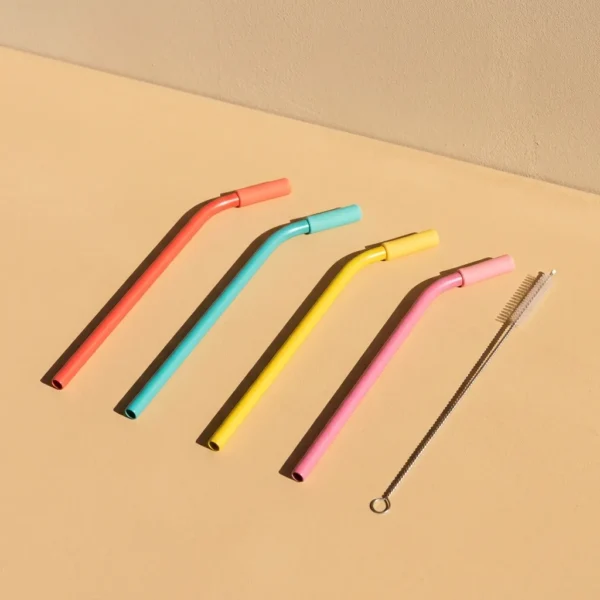 Bendy Straw Set, studio photo in midday sun