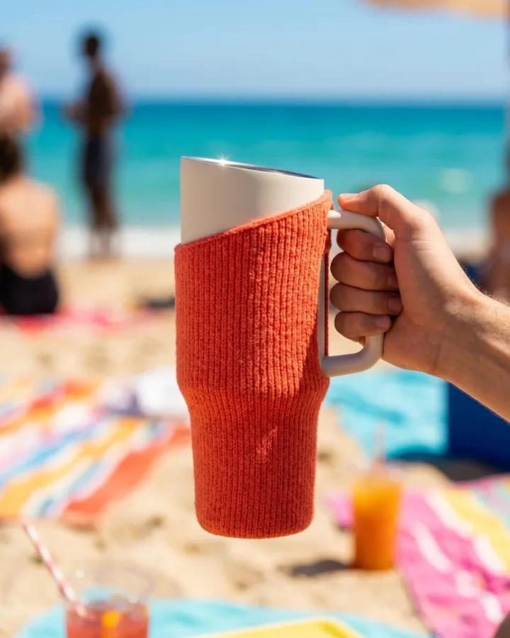 Big Sip Sleeve at the beach