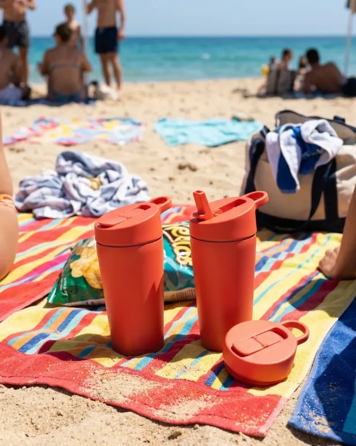 Flip Lid 2-Pack at the beach