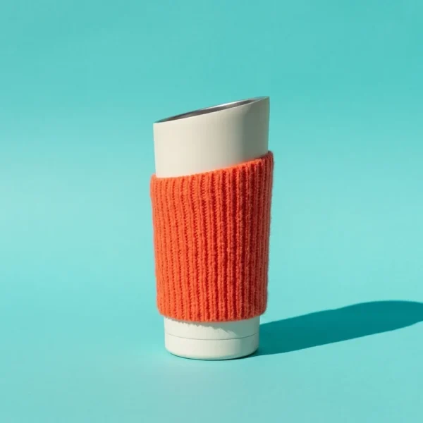 Knit Sleeve, side view showing the slanted rim