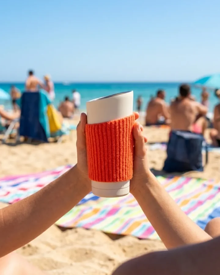 Knit Sleeve at the beach