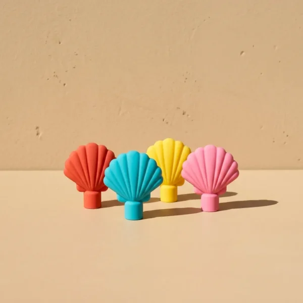 Shell Toppers, Set of 4, studio photo in midday sun