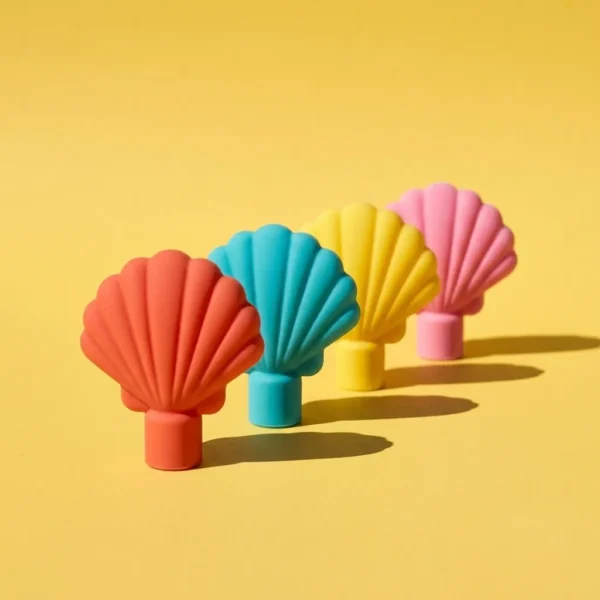 Shell Toppers, Set of 4, side view showing the slanted rim