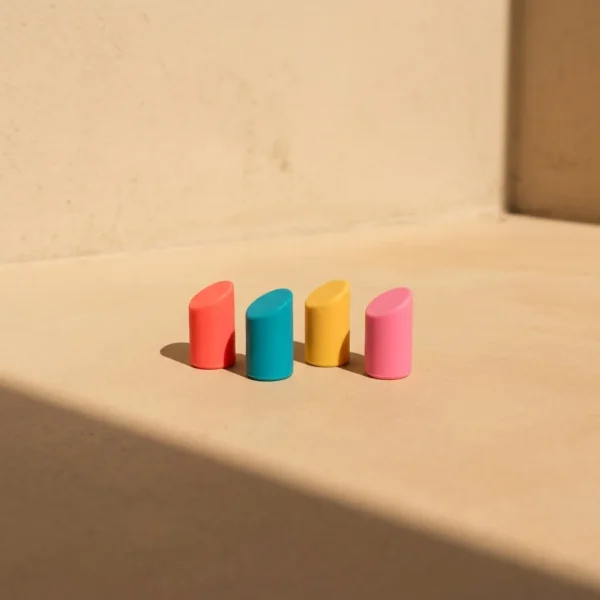 Slant Cap Toppers, Set of 4, studio photo in midday sun
