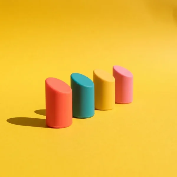 Slant Cap Toppers, Set of 4, side view showing the slanted rim