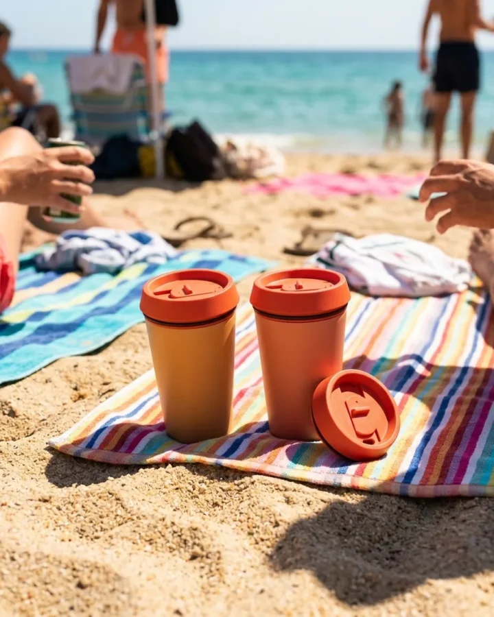 Slide Lid 2-Pack at the beach