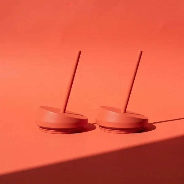 Straw Lid 2-Pack, side view showing the slanted rim
