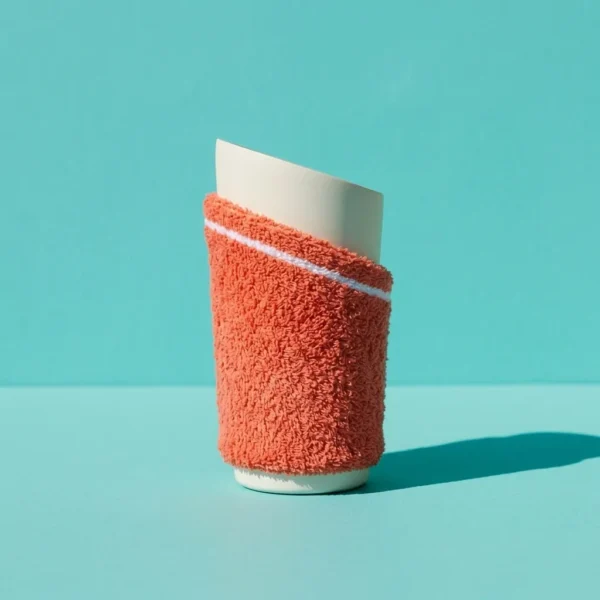 Terry Towel Sleeve, side view showing the slanted rim