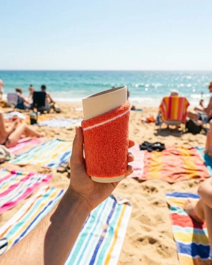 Terry Towel Sleeve at the beach
