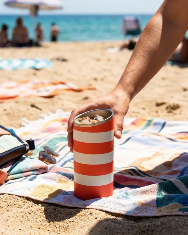 Tilt Cabana Stripe 16 oz at the beach