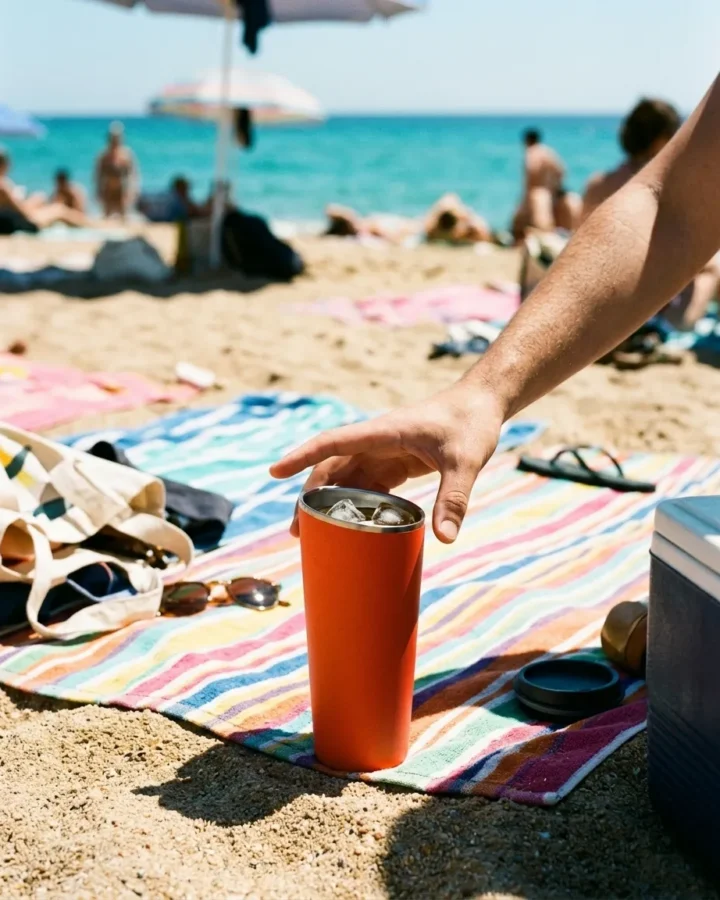 Tilt Coffee 12 oz at the beach