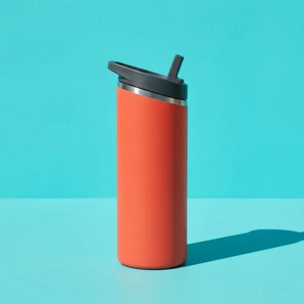 Tilt Flip 20 oz, side view showing the slanted rim
