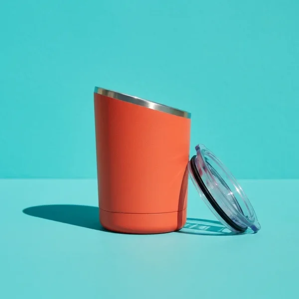 Tilt Lowball 10 oz, side view showing the slanted rim