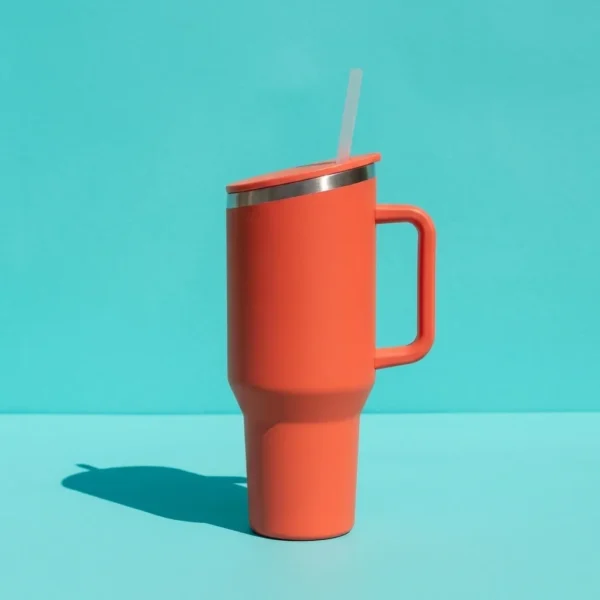 Tilt Quencher 30 oz, side view showing the slanted rim