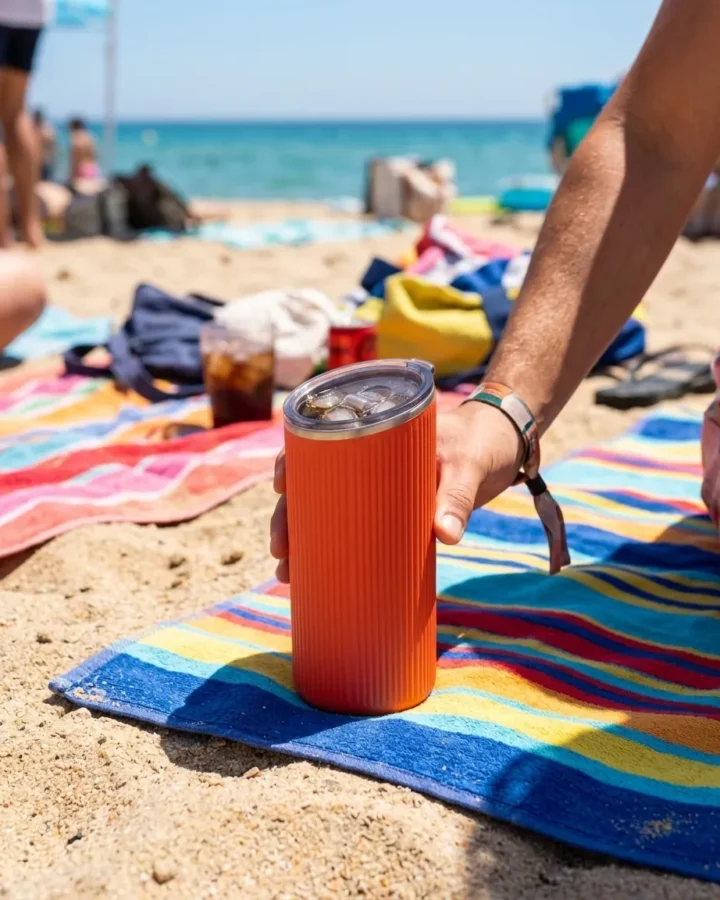 Tilt Ribbed 16 oz at the beach