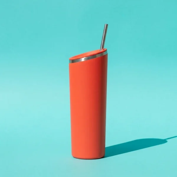 Tilt Tall 24 oz, side view showing the slanted rim